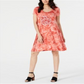 Vestido feminino com estampa tie-dye estilo &amp; co, vermelho, tamanho extrapequeno