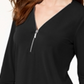 Blusa feminina com zíper e manga 3/4 da coleção JM, verde, tamanho extragrande
