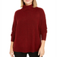Suéter túnica feminino com gola alta canelada e ponto misto, vermelho, tamanho pequeno, estilo &amp; co