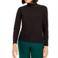 Blusa de gola alta feminina Bar III, preta, tamanho pequeno