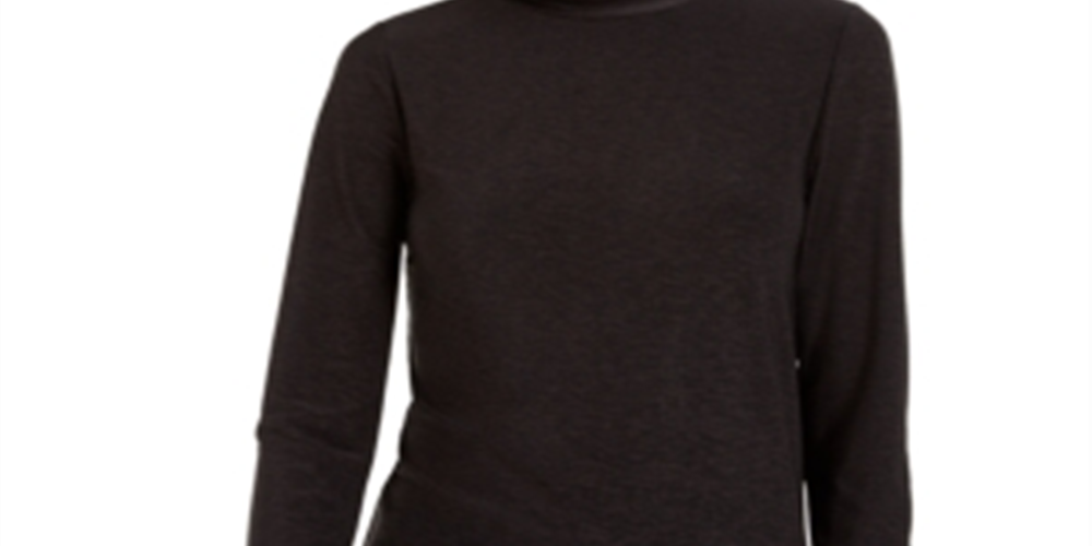 Blusa de gola alta feminina Bar III, preta, tamanho pequeno