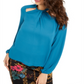 Thalia Sodi Top Feminino com Decote Recortado Azul Tamanho P