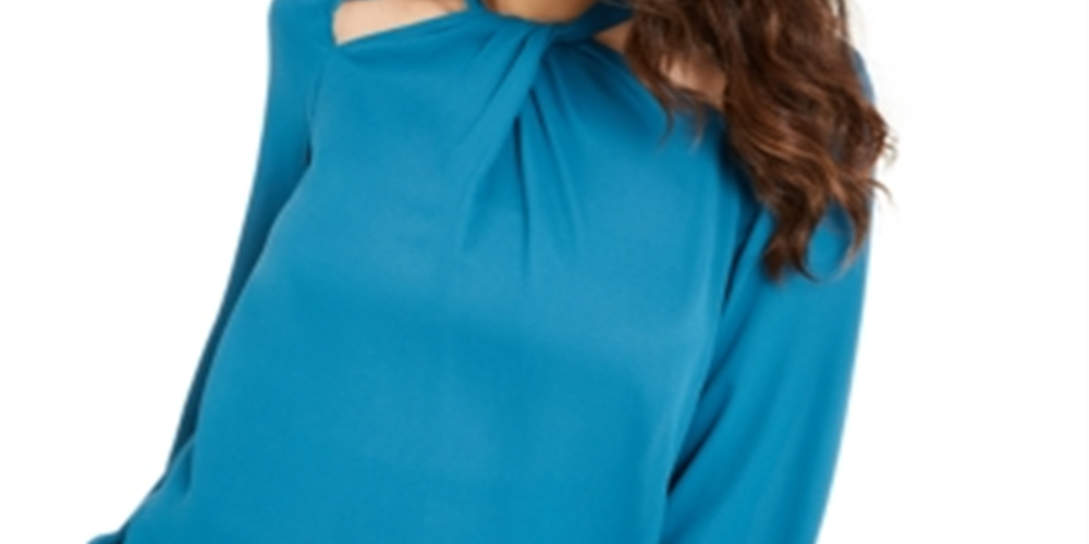 Thalia Sodi Top Feminino com Decote Recortado Azul Tamanho P