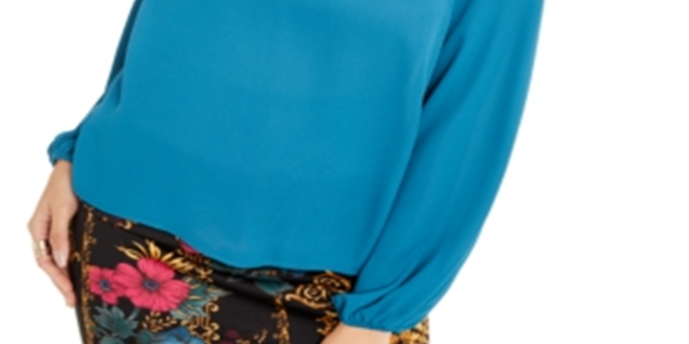 Thalia Sodi Top Feminino com Decote Recortado Azul Tamanho P