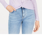 Planet Gold Junior's Twist Front Manga Longa Top Roxo Tamanho XS