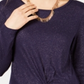 Planet Gold Junior's Twist Front Manga Longa Top Roxo Tamanho XS