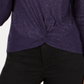 Planet Gold Junior's Twist Front Manga Longa Top Roxo Tamanho XS