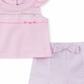 Shorts casual Tommy Hilfiger para menina com manga anjo rosa tamanho 6 a 9 meses