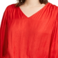 Blusa feminina Alfani com bainha listrada, vermelha, tamanho extragrande