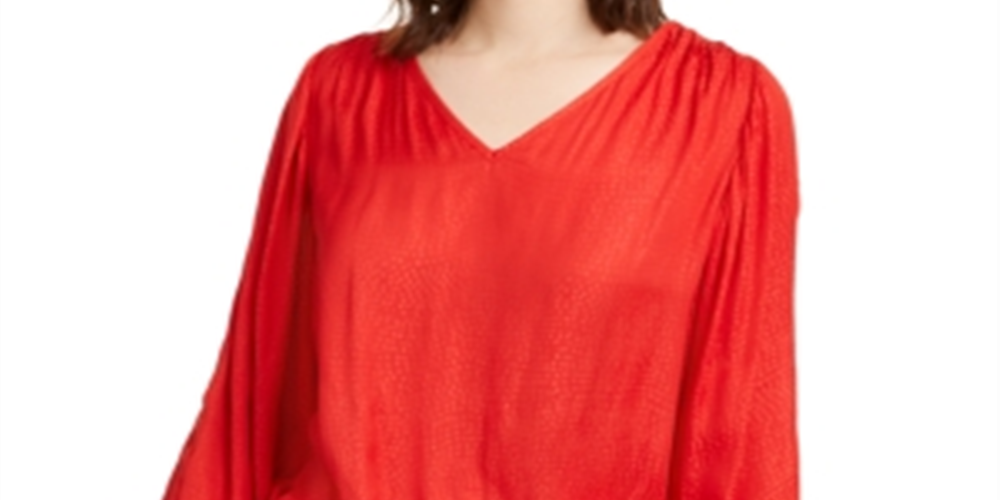 Blusa feminina Alfani com bainha listrada, vermelha, tamanho extragrande