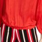 Blusa feminina Alfani com bainha listrada, vermelha, tamanho extragrande
