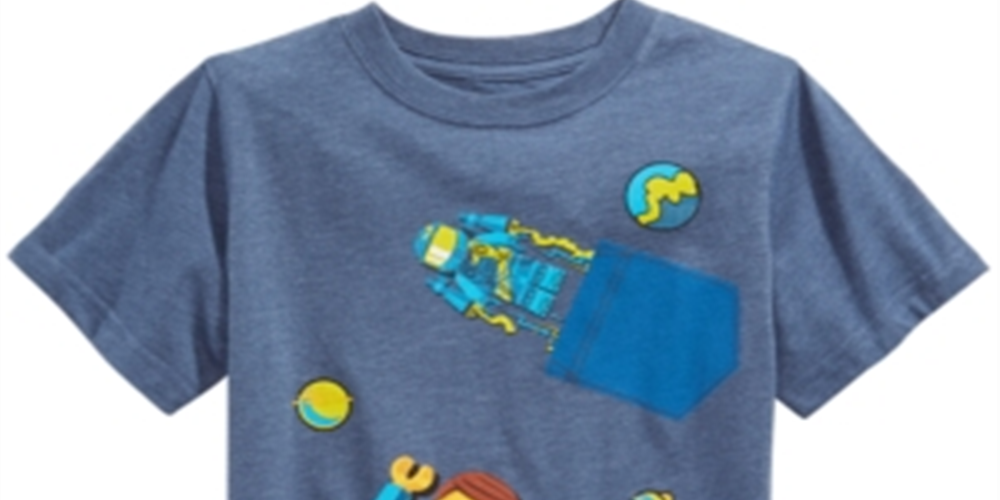 Camiseta infantil de algodão com estampa Lego Movie 2 da DC Comics, tamanho 2, azul