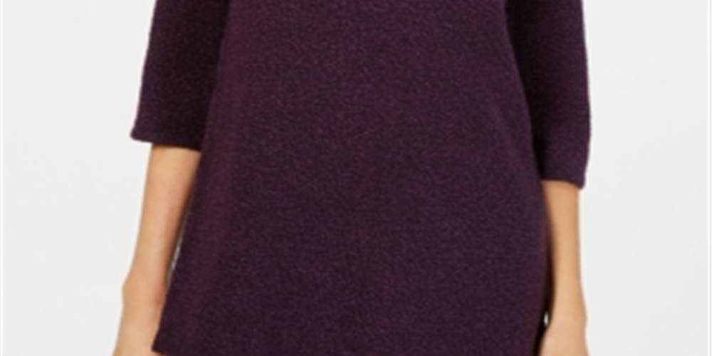 Karen Scott Suéter Feminino Gola Redonda Manga 3/4 Roxo Tamanho Pequeno