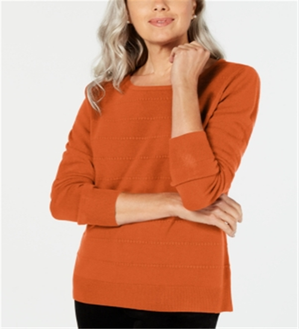 Karen Scott Suéter Listrado Texturizado Feminino Vermelho Combinado Tamanho X-G