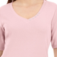 Blusa feminina Karen Scott com decote em V e detalhes em botões, rosa, tamanho médio