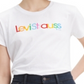 Camiseta Levi's Perfect Cotton Logo Feminina, Logotipo Arredondado, Branca, Tamanho Médio