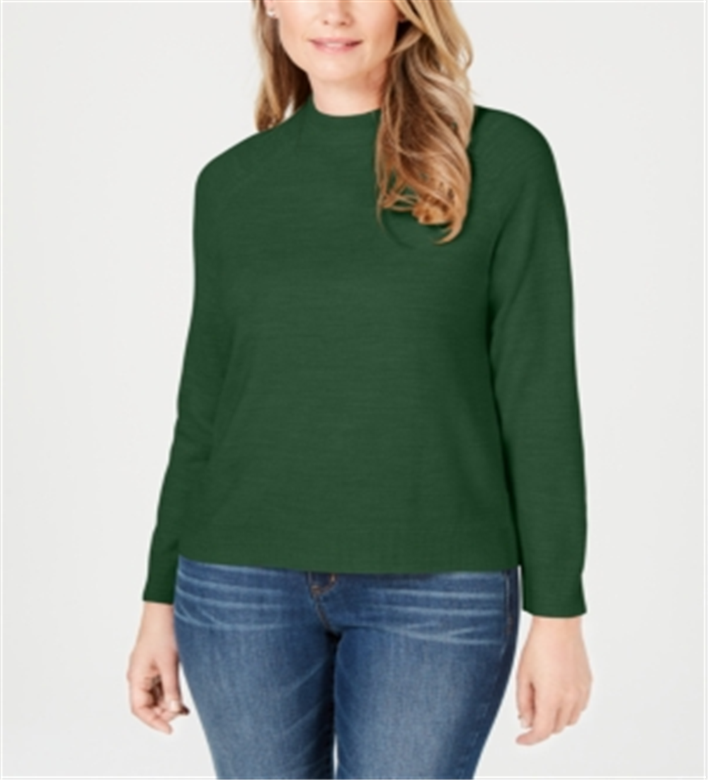 Karen Scott Suéter Feminino Manga Longa Gola Redonda Verde Tamanho P