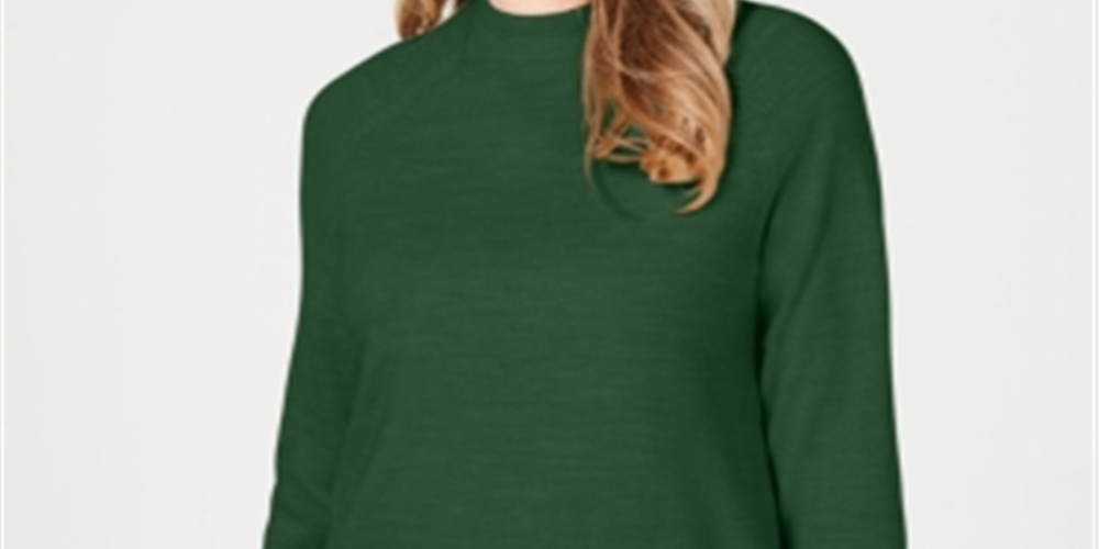 Karen Scott Suéter Feminino Manga Longa Gola Redonda Verde Tamanho P