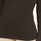 JM Collection Suéter Feminino Manga Enfeitada Gola V Marrom Tamanho P