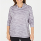 Karen Scott Blusa Feminina Gola Funil Space-Dyed Cinza Tamanho PS/M