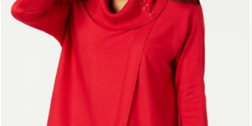 JM Collection Suéter Feminino com Gola Redonda e Manga Longa, Tamanho Pequeno