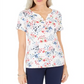 Karen Scott Blusa Henley Feminina Estampa Floral Branca Tamanho Médio