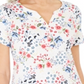 Karen Scott Blusa Henley Feminina Estampa Floral Branca Tamanho Médio