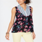 Blusa feminina com gola estilo mix media azul tamanho pequeno