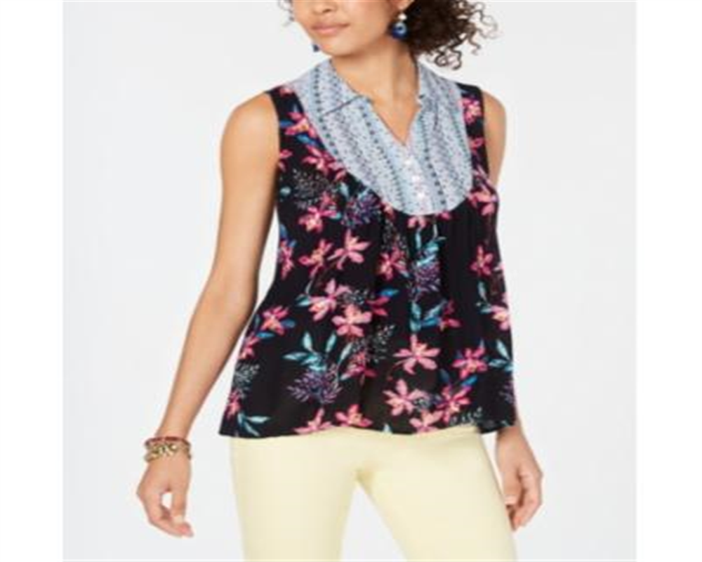 Blusa feminina com gola estilo mix media azul tamanho pequeno