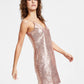 Vestido curto feminino Bar III com decote em V, rosa, tamanho médio