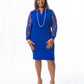 Vestido Kasper Feminino de Renda com Corte Curto Azul Tamanho X-G