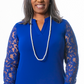 Vestido Kasper Feminino de Renda com Corte Curto Azul Tamanho X-G