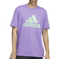 Camiseta masculina adidas com estampa de logo e manga curta, roxa, tamanho pequeno