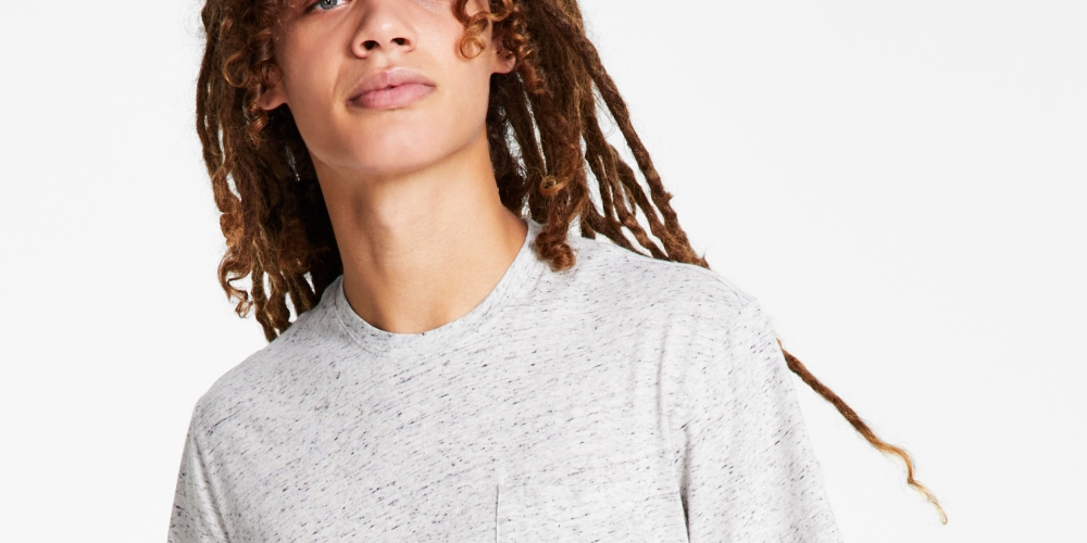 Camiseta masculina Sun + Stone Regular Fit Jersey Slub Cinza Tamanho X-G