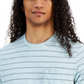 Camiseta masculina Sun + Stone Aaron Regular-Fit com bolso listrado, azul, tamanho grande