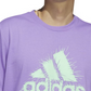 Camiseta masculina de manga curta com estampa de logotipo da Adidas, roxa, tamanho XX-G