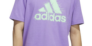 Camiseta masculina de manga curta com estampa de logotipo da Adidas, roxa, tamanho XX-G