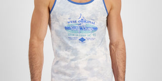 Sun + Stone Surf Shop Regata masculina regular fit com estampa azul tamanho grande