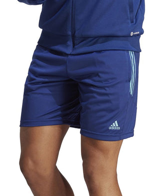 Shorts de corrida leve Adidas Tiro Three Stripe 8 masculino, azul, tamanho pequeno