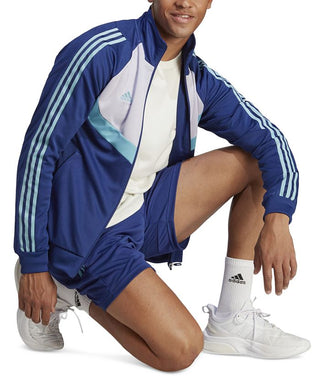 Shorts de corrida leve Adidas Tiro Three Stripe 8 masculino, azul, tamanho pequeno