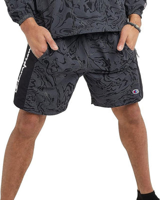 Bermuda masculina Champion Hybrid estampada, resistente à água, tamanho 7, preta, tamanho GG