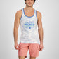 Sun + Stone Surf Shop Regata masculina regular fit com estampa azul tamanho médio