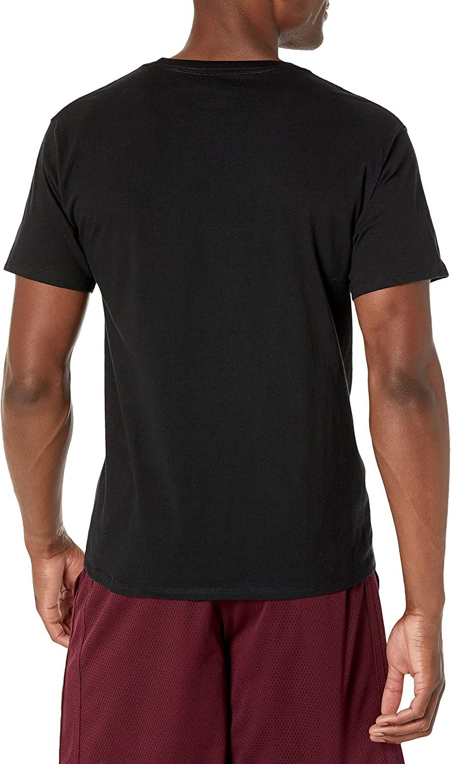 Camiseta masculina Champion com estampa de logotipo e ajuste padrão, preta, tamanho XX-G