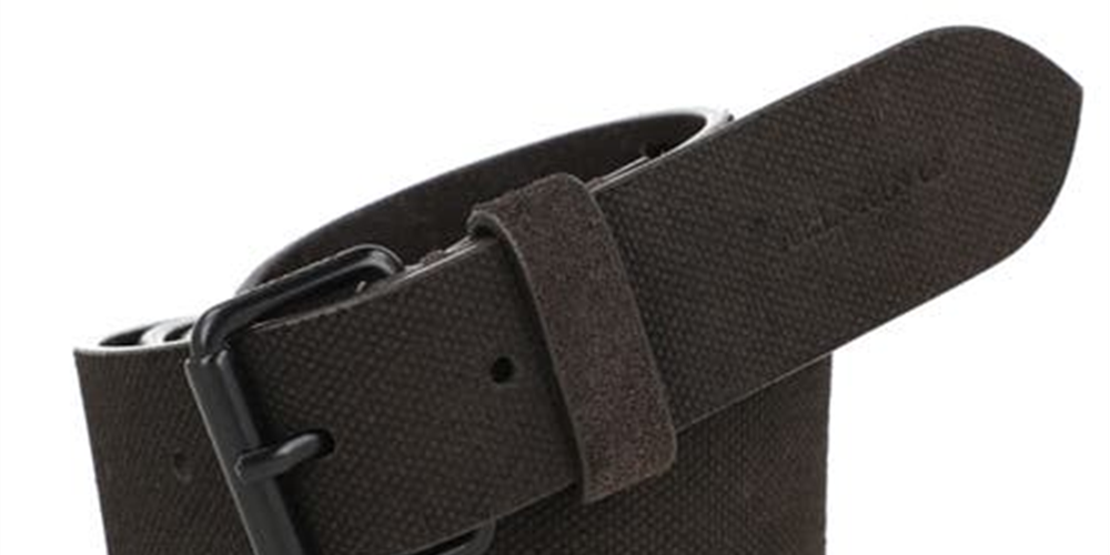 Cinto masculino AllSaints com logotipo lavado, cinza, tamanho 36