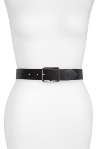 Cinto de couro feminino AllSaints, preto, tamanho 38