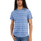 Camiseta masculina Sun + Stone com estampa geométrica regular, tamanho médio, azul