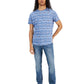 Camiseta masculina Sun + Stone com estampa geométrica regular, tamanho médio, azul
