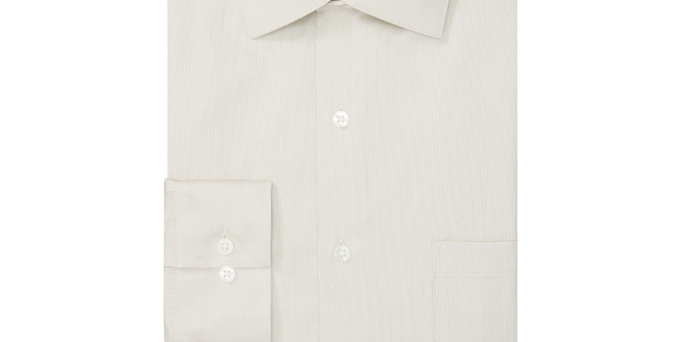 Camisa social masculina Van Heusen Stain Shield Regular Fit, bege, tamanho 15x34x35