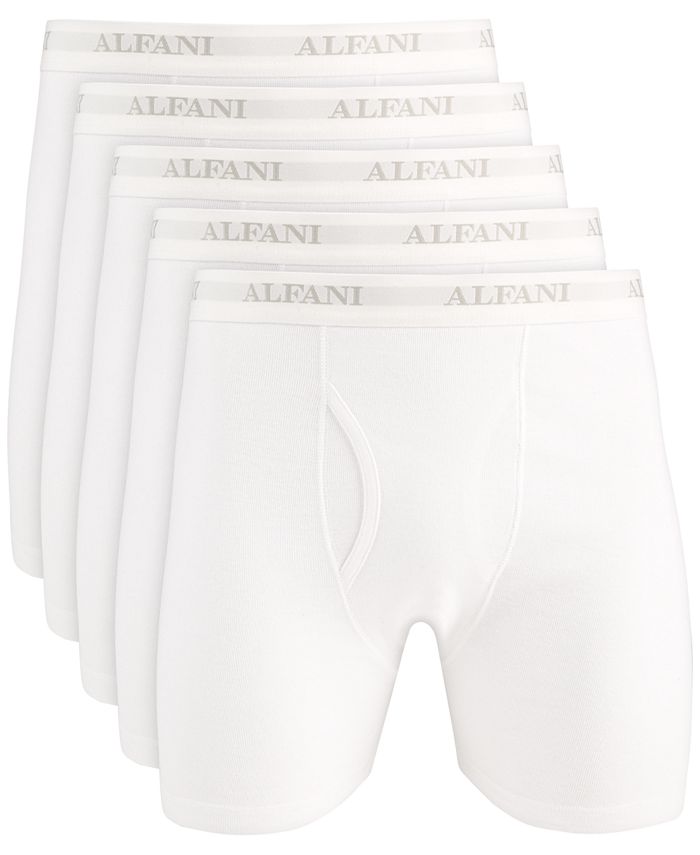 Cuecas boxer masculinas Alfani, pacote com 5, brancas, tamanho pequeno