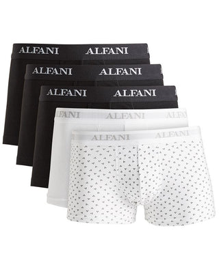 Calções de banho Alfani para homem com absorção de humidade, pretos, tamanho grande, 5 unidades